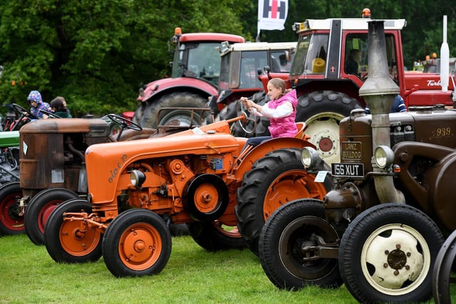 Visitors of all ages enjoyed trying out the tractors that were on display at Newby Hall