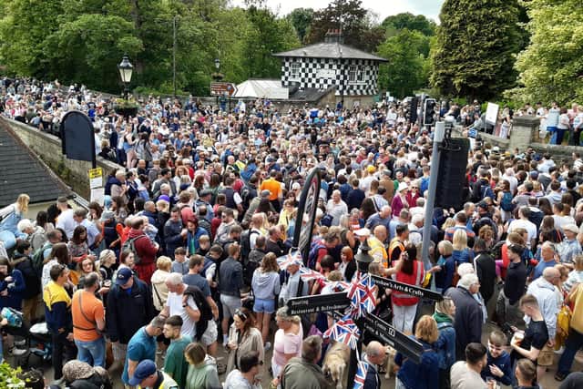 The return of Knaresborough Bed Race attracted thousands of spectators, especially at the High Bridge near the packed Worlds End pub. (Picture by Graham Chalmers).