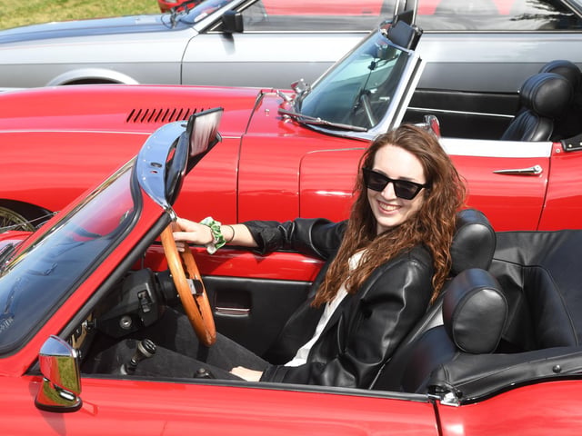 Georgia Meyer from Pannal in a 1977 Triumph Spitfire
