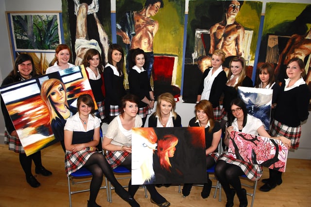 Year 13 pupils from King James's School proudly display their 'A' Level work, ready for the Annual Summer Art Exhibition.