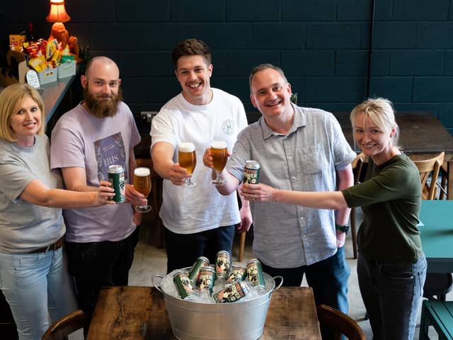 Harrogate-based digital marketing agency Extreme has partnered with Harrogate Brewing Co - Julie Joyce, Liam McCarthy, Matthew Joyce, Mark Gledhill and Polly Woodvine