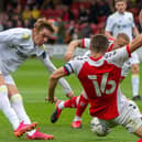 Max Dean in action for Leeds United during a pre-season friendly clash with Fleetwood Town in July 2021. Picture: Bruce Rollinson