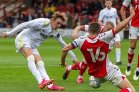 Max Dean in action for Leeds United during a pre-season friendly clash with Fleetwood Town in July 2021. Picture: Bruce Rollinson