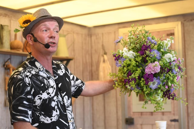Jonathan Moseley at his flower arranging demonstration