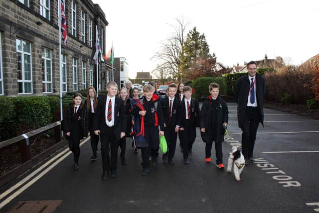 Harrogate Grammar School pupils taking part in a Harrogate Walk to School Day earlier this year.