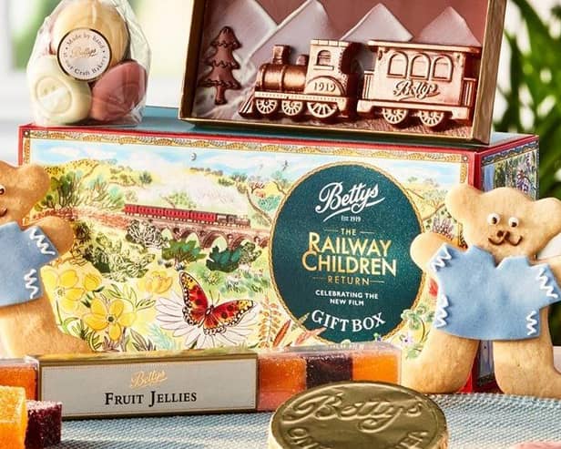 Bettys in Harrogate has created The Railway Children Return Gift Box - a limited-edition gift box.