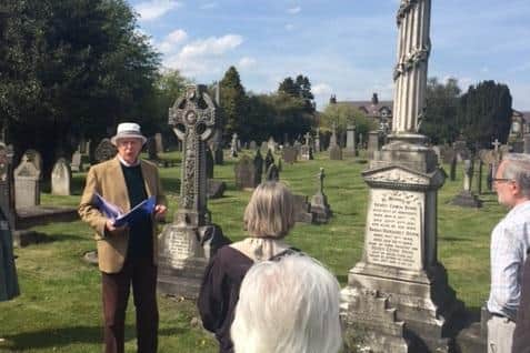 Flashback to 2105 - The late historian Malcolm Neesam doing a tour of Grove Road cemetery in Harrogate.