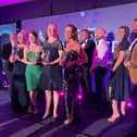 The winners at the Harrogate Advertiser's Business Awards 2022 including, front centre, Fiona Movley of Harrogate International Festivals, winner of the Lifetime Achievement Award sponsored by Nicholls Tyreman.