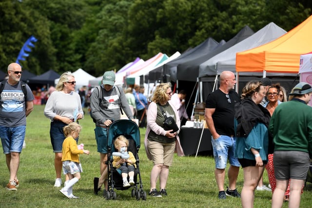 Crowds enjoying the stalls on offer at the festival