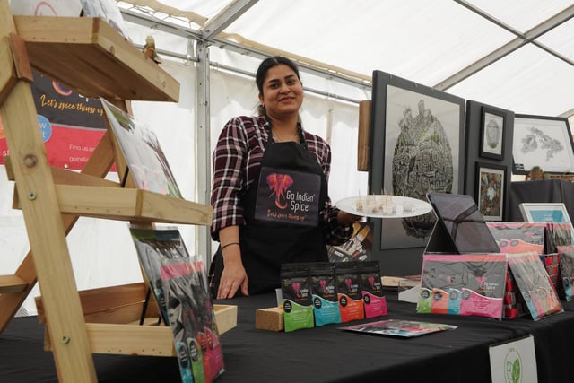 The Go Indian Spice stall in the main marquee at the festival