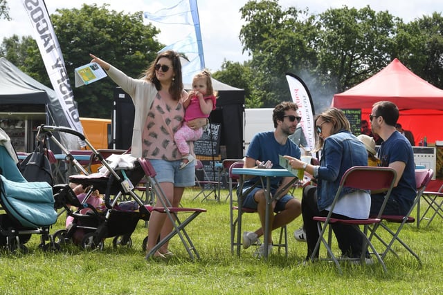 Families enjoy their day out at the festival in the sunshine