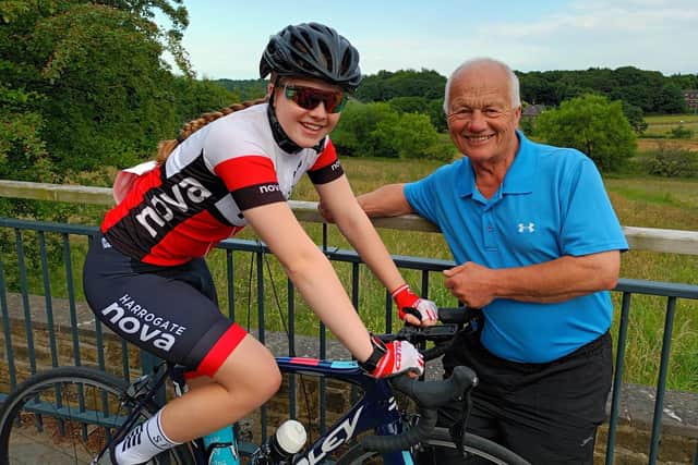 Jasmine Hobson and her grandad Barry Morton, who made a full recovery following a heart attack last year thanks to staff at the Leeds General Infirmary and Harrogate Hospital