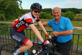 Jasmine Hobson and her grandad Barry Morton, who made a full recovery following a heart attack last year thanks to staff at the Leeds General Infirmary and Harrogate Hospital