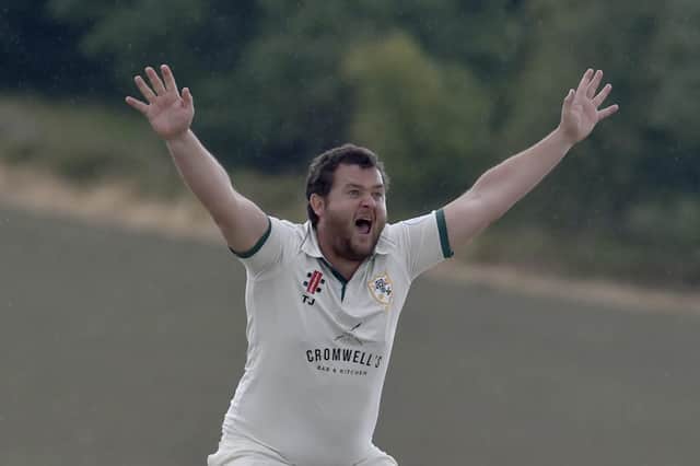 Collingham & Linton CC's Toby Jacklin appeals in vain. Picture: Steve Riding