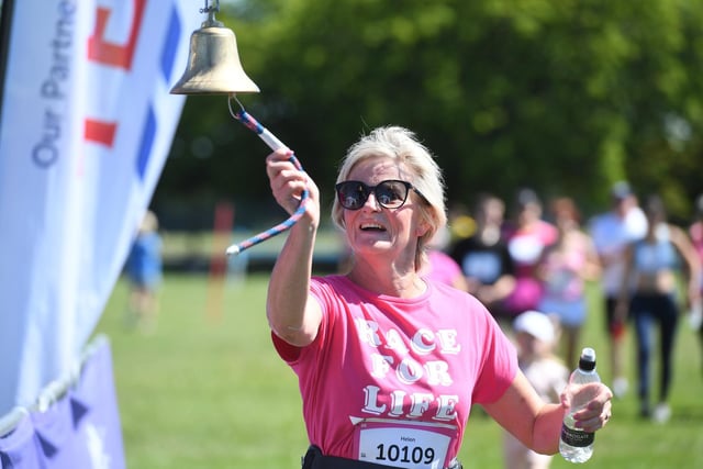 Ringing the bell at the finish line