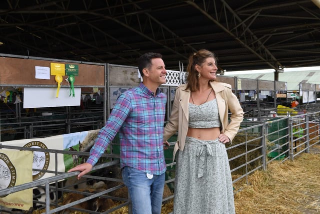TV Presenter Matt Baker and Yorkshire Shepherdess Amanda Owen visit the sheep