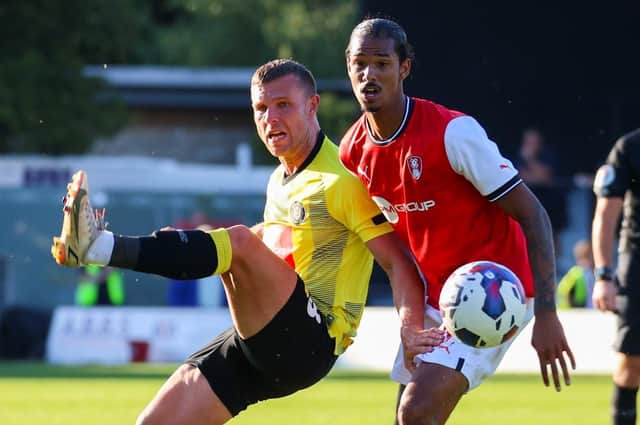 Harrogate Town were beaten 3-0 by Rotherham United in their second pre-season outing. Pictures: Matt Kirkham