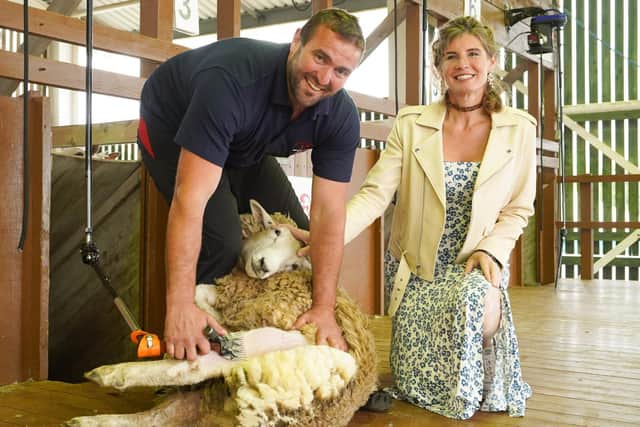 Yorkshire Shepherdess Amanda Owen with Champion Sheep Shearer Matt Smith