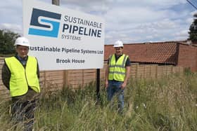 Andrew Stevenson, CEO of SPS, and Gary Thompson, mamanging director of Harrogate-based Smartflow, at at SPS's demonstrator base in East Heslerton, near Malton.