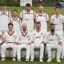 Bilton CC suffered a narrow loss to Saltaire despite the best efforts of captain David Cummings, front row, centre. Picture: Gerard Binks