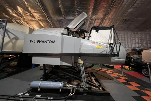 Harrogate-based Real Simulation has been put up for sale, with assets including this F4 Phantom fighter jet simulator on a hydraulic motion platform.