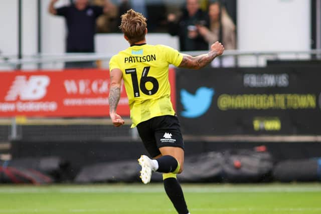 Alex Pattison celebrates his 72nd-minute leveller.