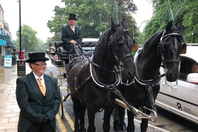 A real coach and horses at Harrogate's newly-reopened Coach & Horses.