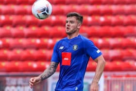 Harrogate Town's first goal in Satruday's pre-season friendly win over Gateshead was scored by an unnamed trialist. Pictures: Matt Kirkham