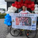 Chris Rodgers, sales manager at pest control company Pelsis, is cycling 550 miles from the firm's Netherlands office to the company HQ in Knaresboroughto raise funds in memory of his former colleague Derek Hurst.