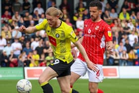 Luke Armstrong netted a consolation strike in a 4-1 defeat last time Harrogate Town hosted Swindon Town at Wetherby Road. Pictures: Matt Kirkham