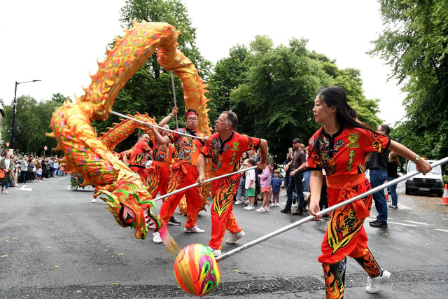Chinese dragon dancers