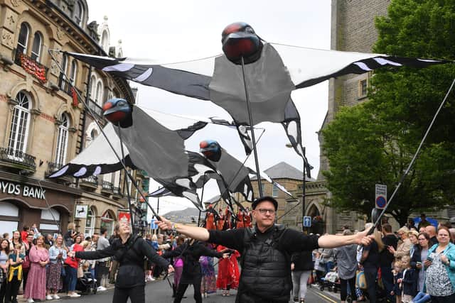 30th July 2022 Harrogate Carnival. Pictured the parade makes its way to Valley Gardens Picture Gerard Binks