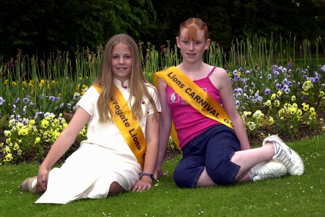Harrogate Lions Carnival Queen Jade Wrightson (right) and Attendant Rachel Ibbotson (left) at the Valley Gardens, Harrogate.