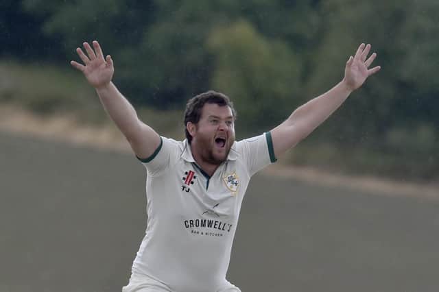 Collingham & Linton's Toby Jacklin appeals. Picture: Steve Riding