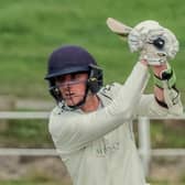 Henry Thompson in action for Harrogate CC's 1st XI during their Yorkshire Premier League North defeat to Sheriff Hutton Bridge at St George's Road. Picture: Richard Bown