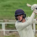 Henry Thompson in action for Harrogate CC's 1st XI during their Yorkshire Premier League North defeat to Sheriff Hutton Bridge at St George's Road. Picture: Richard Bown