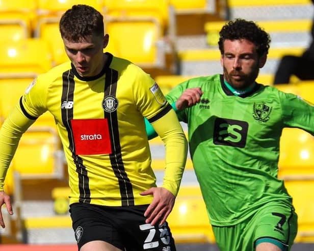 Josh McPake in action during Harrogate Town's 2-0 home defeat to Port Vale. Pictures: Matt Kikrham
