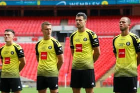 Harrogate Town's players will once again be greeted by empty seats when they walk out at Wembley Stadium to contest the 2019/20 FA Trophy final. Picture: Matt Kirkham