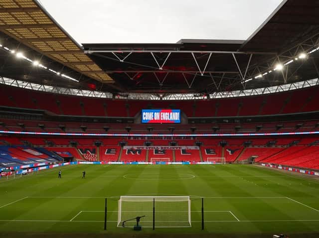 Wembley Stadium will host 2019/20 Non-League Finals Day on May 3, but no fans will be allowed to attend. Pictures: Getty Images
