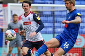 Jon Stead made his first appearance since early January during Harrogate Town's defeat to Bolton Wanderers. Pictures: Matt Kirkham