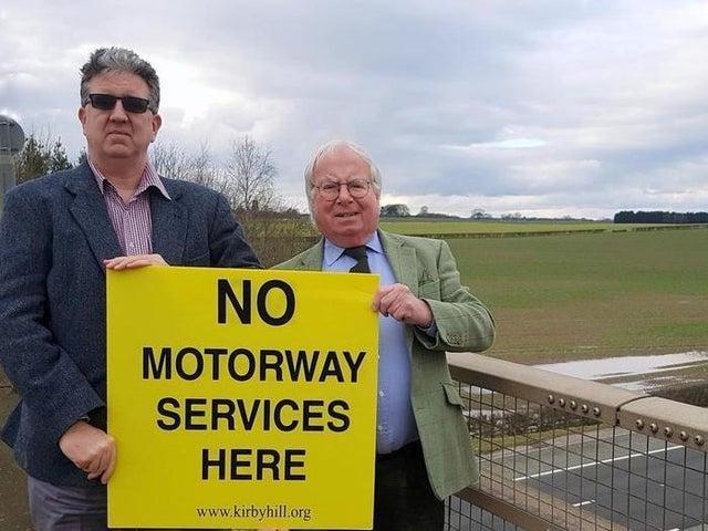 Campaign group chairman Gareth Owens and Harrogate councillor Nick Brown close to the proposed site. Photo: Kirby Hill RAMS.