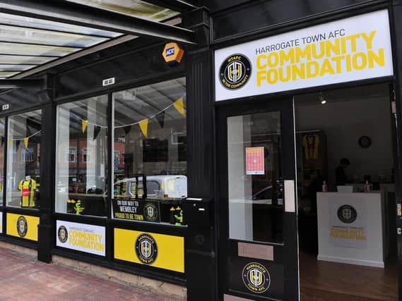 Harrogate Town's pop-up shop in Harrogate. (Picture Gerard Binks)