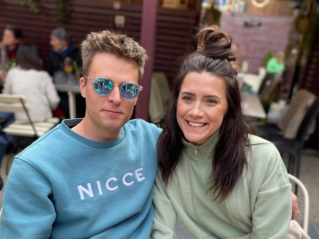 Emerald Boyd and her boyfriend Tom Blackmore, who encouraged her to seek support for her eating disorder.