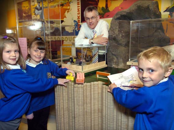 Gladstone Road Infants School children visit the Rotunda Museum. They are pictured with staff member Phil Smith.