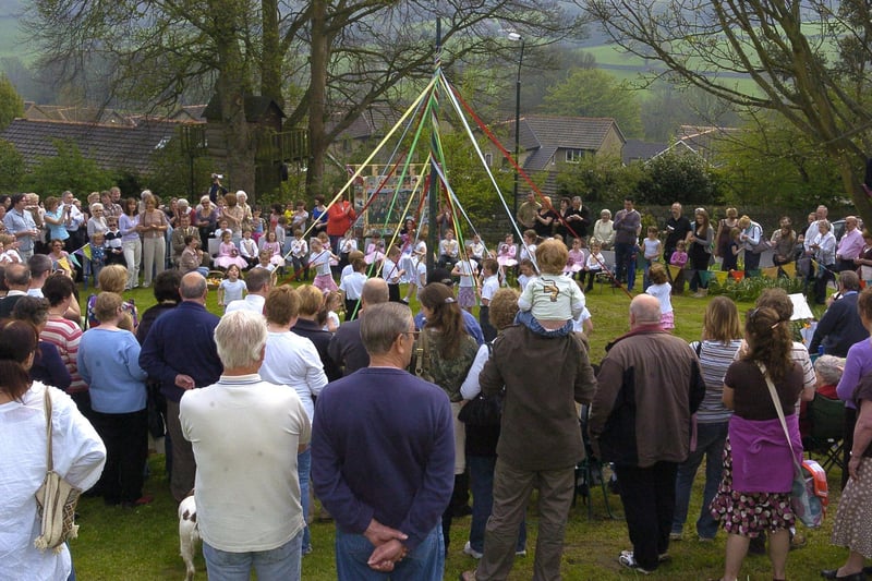 More maypole dancing at Glasshouses May Day Celebrations. 2005