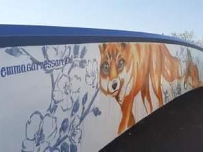 The Iron Bridge in Bilton has been painted with a beautiful mural. Picture: Sarah Cantlow.