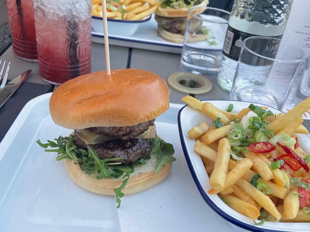 The 'Chalet Girl' burger at Solita Foodhall in Harrogate.