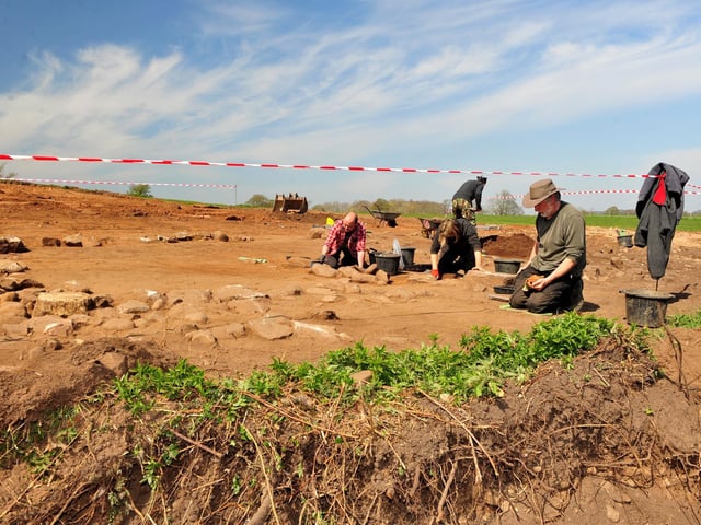 'Medieval' discovery at a building site outside Scotton. (Picture Gerard Binks)