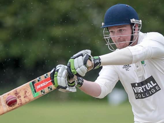 Tom Croston and his fellow Birstwith batsmen were in fine form on the opening weekend of the 2021 Theakston Nidderdale League campaign. Picture: Caught Light Photography