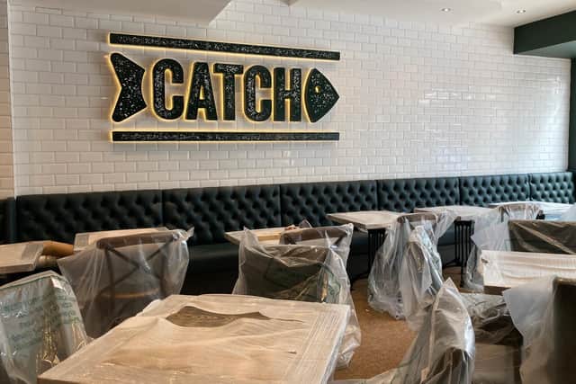 The new Catch sign is up at the former Graveley's of Harrogate, along with new tables and chairs.